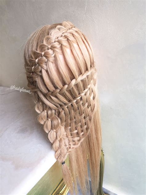 Layered woven braid hair tutorial & updo. Waterfall/woven braid combo | Long hair designs, Braids ...