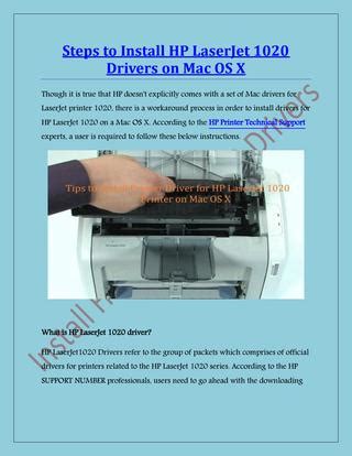 Description the driver installer file automatically installs the pcl6 driver for your printer. How To Install Hp Laserjet 1020 Driver For Mac - pdfchic