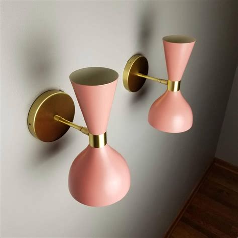The italian brand of fine and designer furniture with high quality finishings. Italian Modern Brass + Pink Enamel "Ludo" Wall Sconce ...