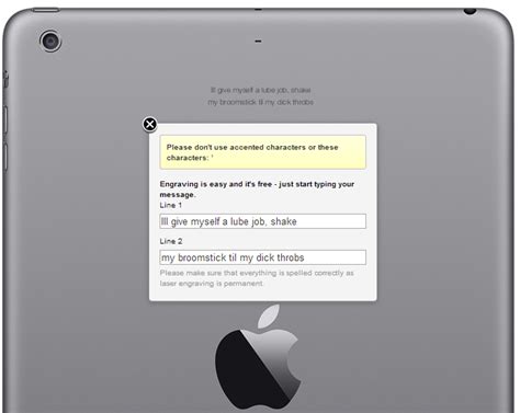 Custom engraving a gift for a special occasion like a birthday, graduation, or anniversary is a great way to take an already great gift and make it perfect to help spark some inspiration for your engraving we gathered over 100 short funny, love or sweet quotes geared towards a husband, son, daughter. Apple's iPad engraving policy is sexist