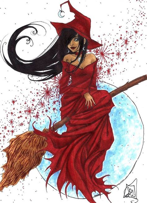 The witch has given us this magic knife. Halloween Red Witch by By:Roots-Love | Witch art, Witch