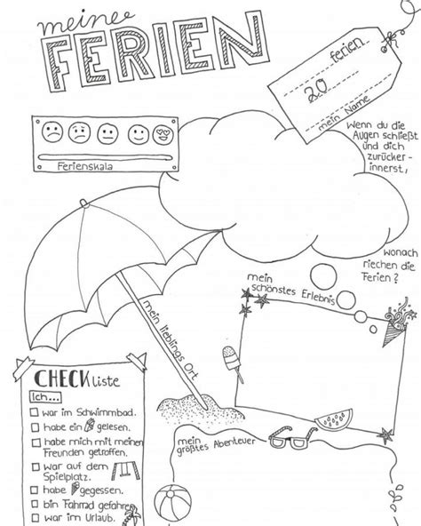 Sie | iegtauf der i nieruivstatjon' sie * ude gestemam nęen 2. Meine Ferien (Mit Bildern) | Fragebogen, Unterricht Schule ...