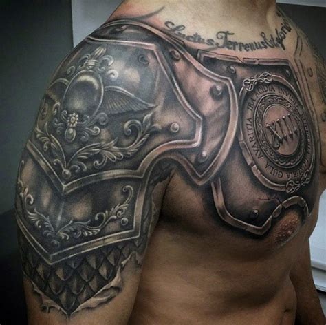 Die besten pinnwände von tattoo studio / unlimited art. Tatuagens masculinas de armadura no ombro - ClubAlpha