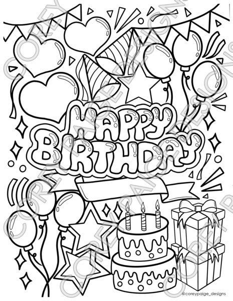 The coloring sheets filled by your children can also make attractive decorations for their birthday parties, showcasing their talents to the guests. Happy Birthday Coloring Sheet