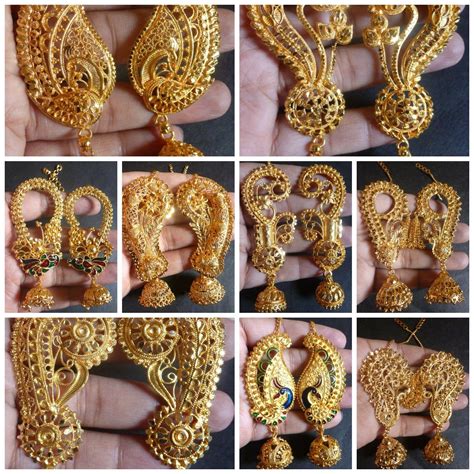 Shop designer, precious & fashion jewellery online at low prices in india. South Indian 22K Gold Plated Full Ear Variations Different ...