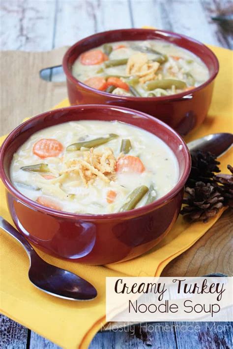 This recipe makes 3 pie crusts, or 1 single and 1 double pie crust — perfect for one apple and one pumpkin pie for thanksgiving dessert! Creamy Easy Turkey Noodle Soup - Mostly Homemade Mom