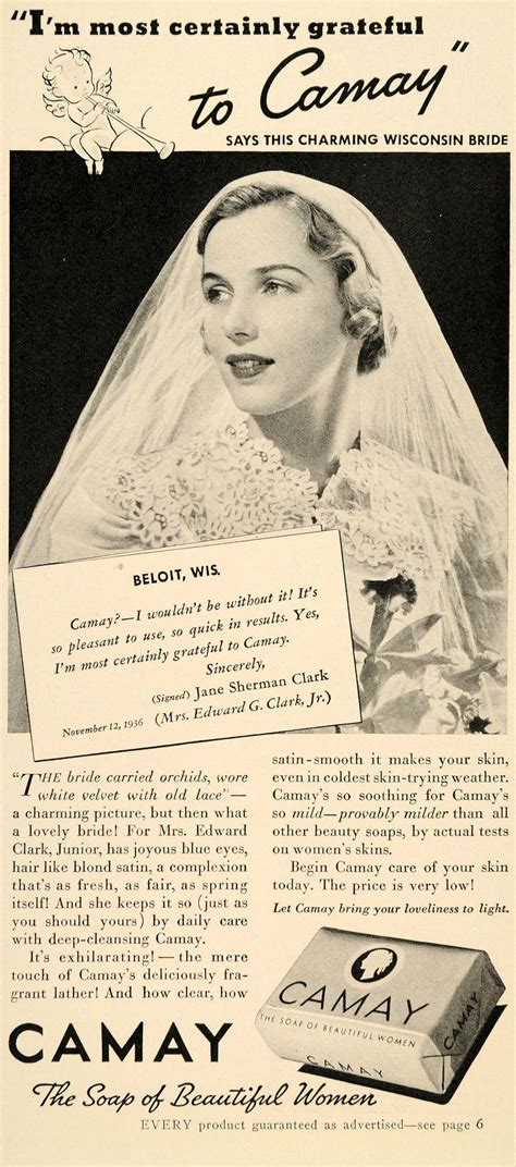 Old advertisements advertising marketing logo beauty soap vintage bridal vintage weddings old ads the good old days vintage photographs. 1937 Ad Camay Bar Soap Wisconsin Jane Sherman Clark ...