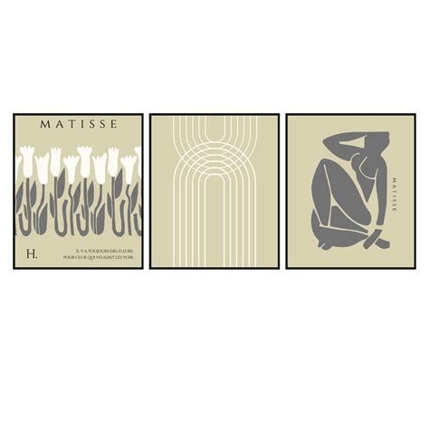 Henri Matisse Print Set of 3 Nude Gray Matisse Wall Art - Etsy