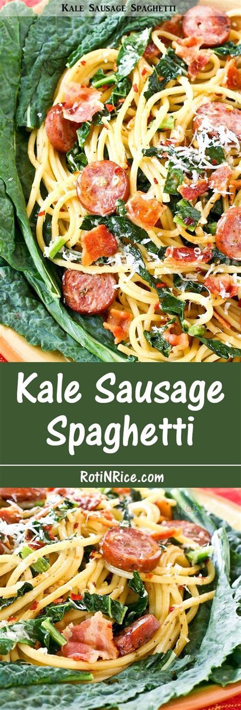.kielbasa and chicken gumbo, camp cooking sausage and rice, creole rice with sausage, greens & shrimp. Kale Sausage Spaghetti | Recipe | Sausage spaghetti ...