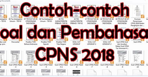 Untuk anda yang lulus seleksi administrasi, telah cetak kartu ujian serta telah mengetahui lokasi dan jadwal tes. Contoh-contoh Soal dan Pembahasan CPNS 2018 - Home