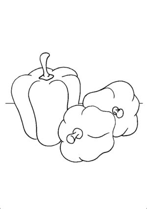 Find free coloring pages, color poster and pictures in vegetable coloring pages! Bell Peppers (With images) | Coloring pages, Stuffed bell ...