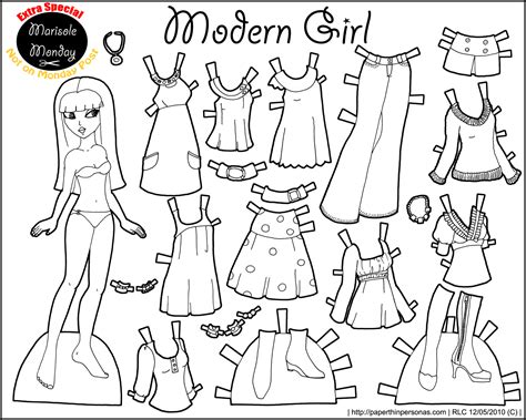 So, i was asked by one of my patrons, the steger family to create some paper dolls of community helpers like policemen, librarians, firefighters, that sort of thing, i struggled. Marisole Monday: Modern Girl In Black & White | Dolls ...