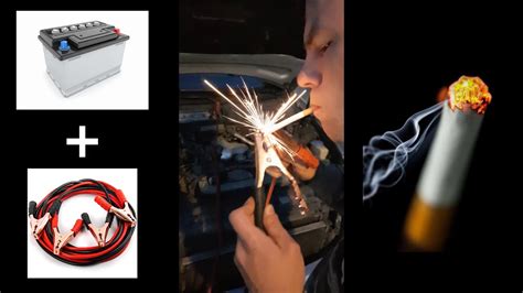 Firstly, put a cigarette in your lips. How To Light A Cigarette Without a Lighter! Using Car ...