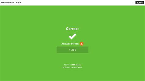 Host a live game with questions on a big screen or share a game with remote players. File:Kahoot question correct.png - Wikimedia Commons