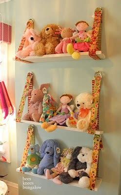 The smart and fun design of these wall shelves won't let anything fall off the trays. How to make easy hanging shelves for kids room: What I'm ...