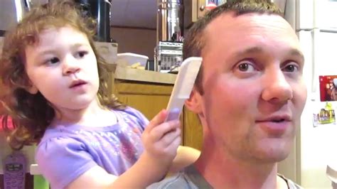 We thought that was cute and. COMBING DADDY'S HAIR! 😃 - YouTube