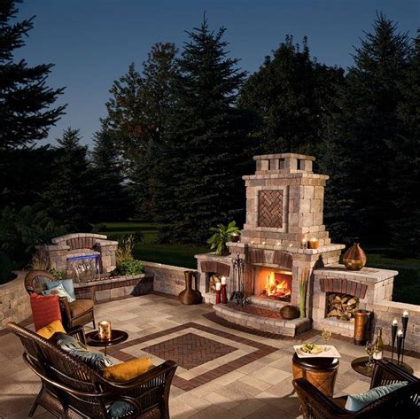 Take a gander at some of the finest brands in the business. Umbriano patio with Copthorne accents and Tusccany fireplace | Outdoor fireplace designs ...
