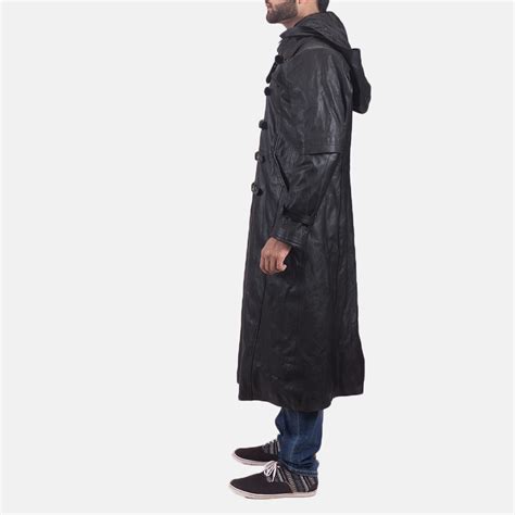 A black is the most trending color that pairs with almost any. Mens Huntsman Black Hooded Leather Trench Coat