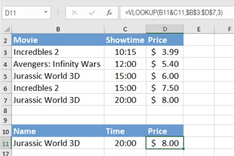 VLOOKUP with Multiple Criteria | Excelchat