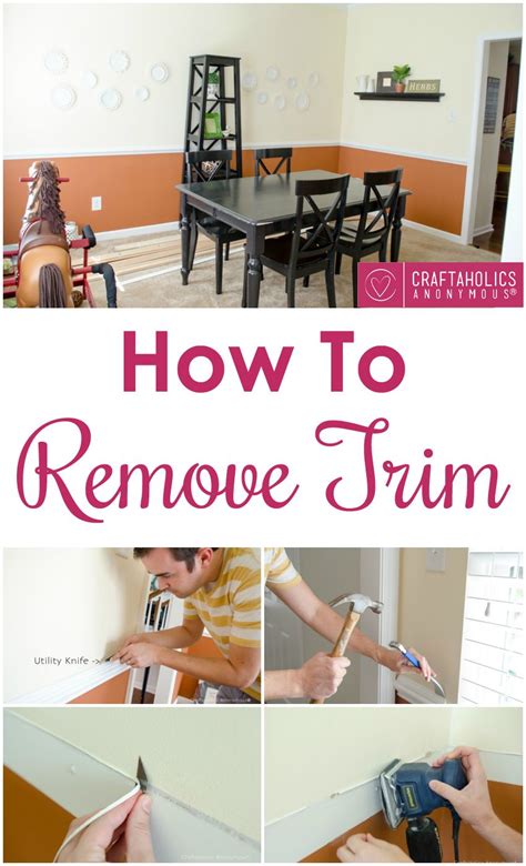 Make sure that the decorative side is facing you, and hold the molding at the same angle at which you will install it. Dining Room Makeover: How to Remove Trim | Dining room makeover, Diy house projects
