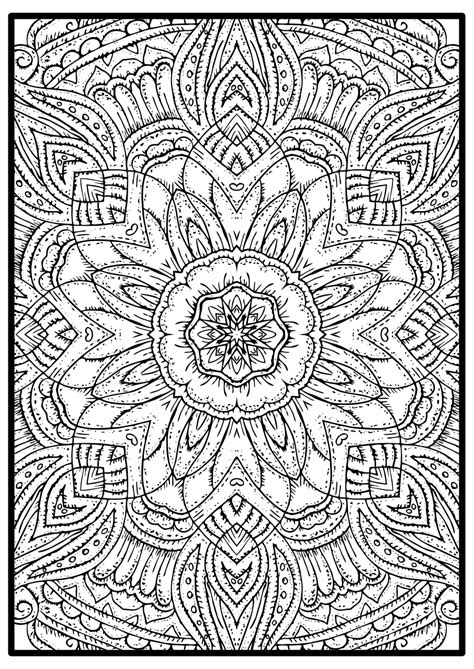 Love circle mandala heart waves. Full Page Mandala Adult Coloring Picture