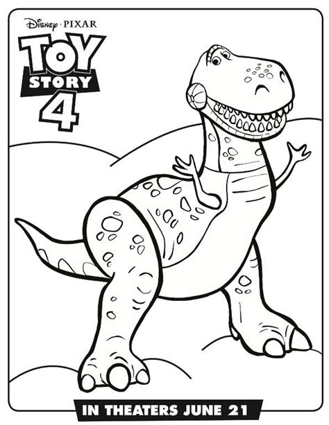 Toy story coloring pages (2) printable coloring pages of jessie, bullseye, hamm, woody, buzz lightyear, rex, mr. kleurplaten en zo » Kleurplaat van Rex