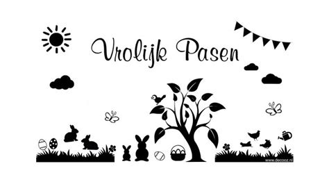 Vrolijk pasen svg digitale knippen bestand. Paassticker - Raamstickers, Stickers en Pasen