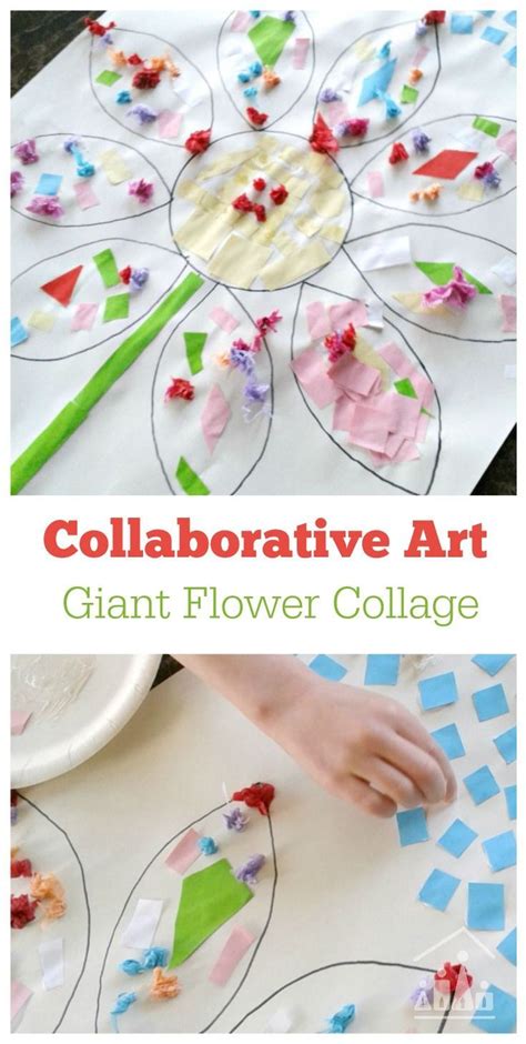 I've been sharing a lot of simple science experiments for kids on my facebook page lately, and the response from you guys has. Giant Flower Collage | Collaborative art projects for kids ...