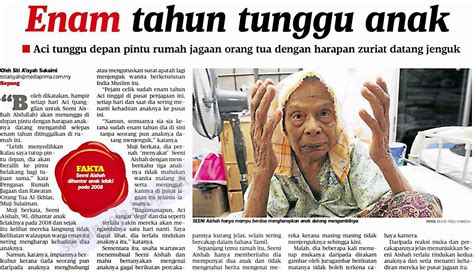 26 julai 2011, jumlah penghuni kini berjumlah 49 orang iaitu 20 penghuni lelaki dan 29 penghuni perempuan, setakat ini jumlah kematian yang direkodkan adalah seramai 40 orang. 6 TAHUN TUNGGU ANAK, DOA SEORANG IBU, 7 ADAB TERHADAP IBUBAPA