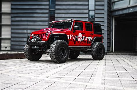 Red double coilover KING shocks Wrangler | Jeep truck ...