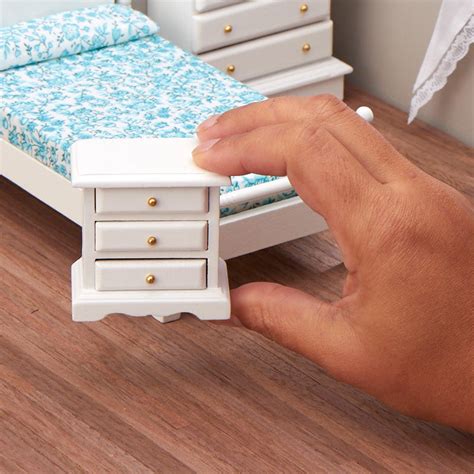 Shabby chic bedroom sets are very interesting and draw a lot of attention to themselves without really doing anything at all. Dollhouse Miniature White Bedroom Set - Bedroom Miniatures ...