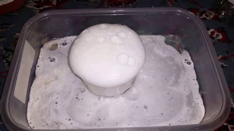 Mixing vinegar and baking soda initiates a chemical reaction that produces carbon dioxide and water. Vinegar, Baking Soda, and Dish Soap Experiment - YouTube