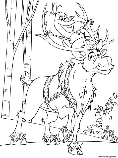 100+ frozen coloring pages with the favorite characters as elsa, anna, kristoff, olaf and other. Coloriage Snowman Olaf Et Sven Reindeer Dessin La Reine ...