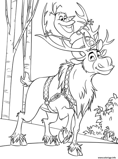 Discover coloring pages with elsa, anna, sven, kristoff and olaf. Coloriage Snowman Olaf Et Sven Reindeer Dessin La Reine ...