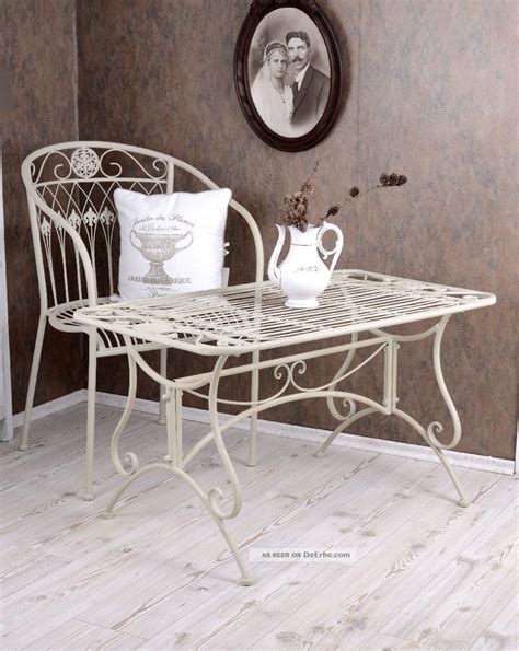 Shabby chic ist toll für bastler. Couchtisch Gartentisch Weiss Metalltisch Garten Tisch ...