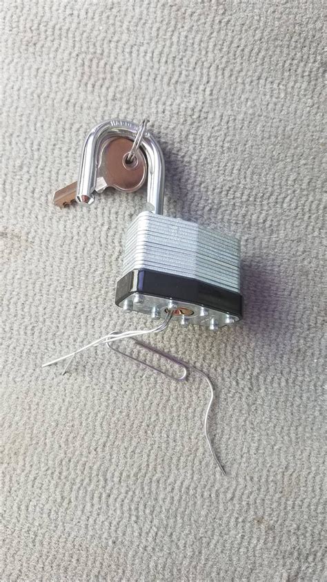 Unless your home has an electronic lock with a touch pad, you'll see a keyhole for the lockset and perhaps one for the deadbolt. How To Pick A Pad Lock With A Paper Clip - Open A Padlock With One Paperclip Nothing Else 7 ...