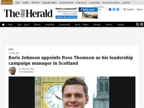 Please tell me i'm wrong. Boris Johnson appoints Ross Thomson as his leadership ...