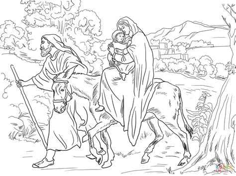 They escape by night, just before herod orders the murder of all baby boys born in and around bethlehem during the last two years. Joseph Mary and Baby Jesus Coloring Page | Thousand of the ...