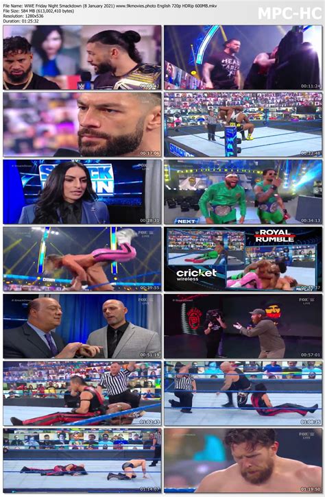 6.4 out of 10 starring: WWE Friday Night Smackdown (8 January 2021) English 720p ...