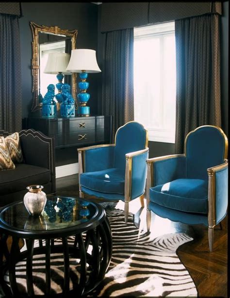 It's helped by the fact it's a very soft black and it's paired with pops of color, plus by painting every surface black there's a very modern feel, despite the period features. Black and Blue (Chinoiserie Chic) | Home decor, Living room decor, Room decor