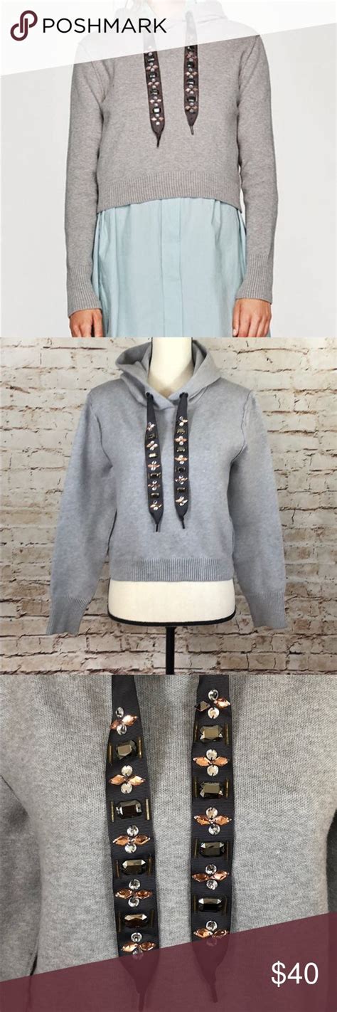 Well you're in luck, because here they come. Zara Knit | Embellished Crop Hoodie In excellent condition ...