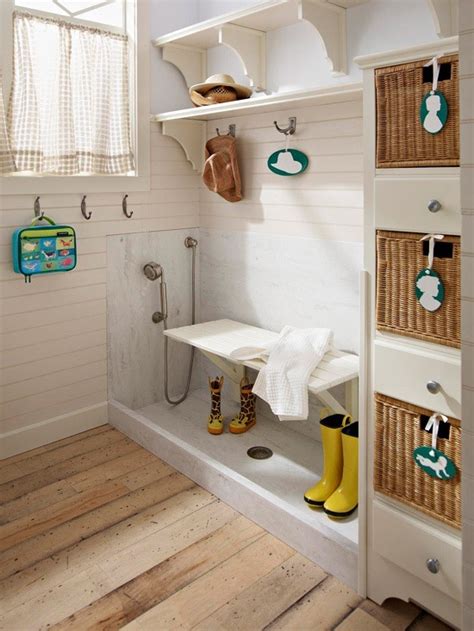 It has ample amount of lounging space, and it appears like it would give your but what really stands out to me is this dog house is shown with a larger dog so it should work for dogs of most sizes. Dog Shower - Cottage - laundry room - BHG