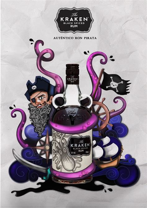 Named for the caribbean sea beast of myth and legend, the kraken rum is distilled in trinidad and tobago where it is blended with enjoy the kraken on the rocks or in your favorite dark rum cocktail. KRAKEN BLACK SPICED RUM, AUTÉNTICO RON PIRATA on Behance