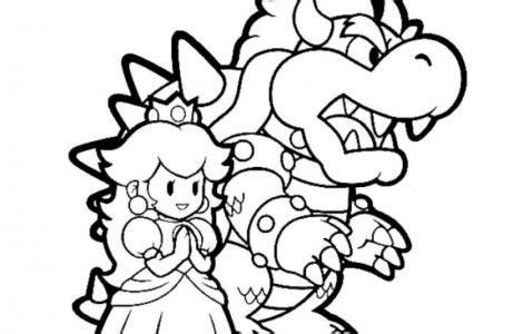 Mario and luigi, princess peach, yoshi, bowser, toad and more. Mario and princess peach coloring pages | Mario coloring ...
