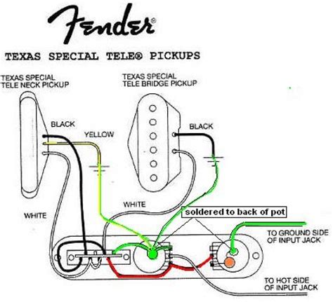 Telecasters are traditionally more popular in country music where a cleaner sound is desired, so wiring the pickup to one of the tone controls will add even more versatility, though it does bleed off a. Texas Special Telecaster Pickups Wiring Diagram