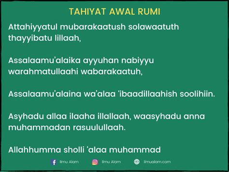 Novel + literature component (poem, short story, drama … ) Bacaan Doa Tahiyat Akhir & Tahiyat Awal (Rumi & Jawi)