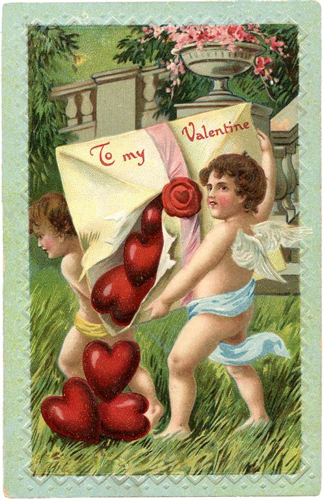 Vintage Cupids Valentine - The Graphics Fairy