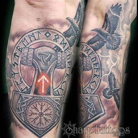 To have thor's hammer tattooed on your body is a symbol of power and a symbol of honor as well. Thors Hammer Tattoo VEN52 - AGBC