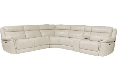 Explore photo collections, meaningful beauty, and cindy crawford home. Martino Beige 6 Pc Leather Power Reclining Sectional .1999 ...