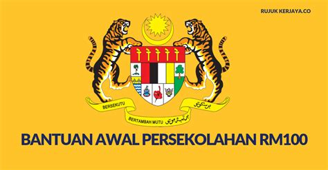 Bantuan awal persekolahan berjumlah rm100 akan diberikan kepada murid tahun 1 hingga tingkatan 5 dalam kalangan isi rumah berpendapatan rm3,000 ke bawah bermula januari 2019, kata menteri kewangan lim guan eng. Bantuan Awal Persekolahan Mula disalur Esok • Kerja Kosong ...